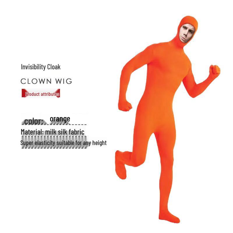 Herren Schwarzer Ninja Cosplay Anzug - Erwachsener Halloween Unsichtbarkeits-Jumpsuit für Bühnenauftritte.