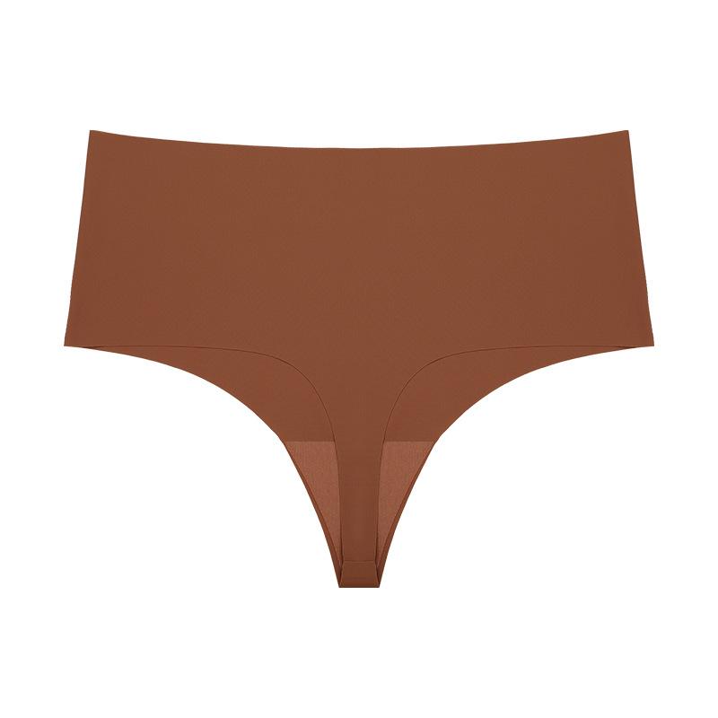 Large Size Seamless One-piece High-waisted Ice Silk T-pants Sports Quick-drying Breathable Sexy Random-cut Underwear