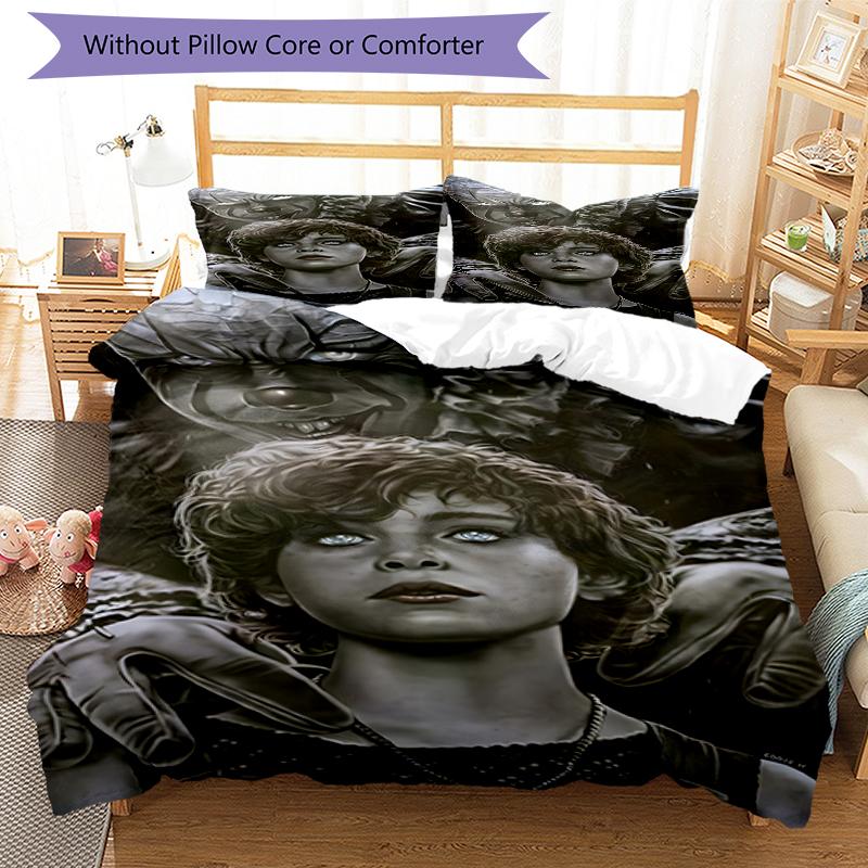 3pcs Pennywise1 Design Cover Set - HD Printed Bedding with 1 Cover and 2 Pillowcases - Perfect for Home and Dorm Decor