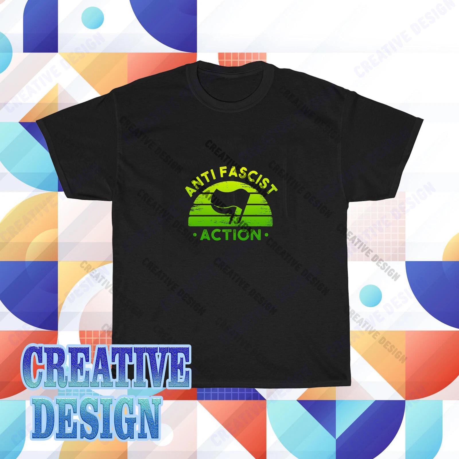 New AntiFachist Action Flag Logo T-Shirt Funny Size S to 5XL S