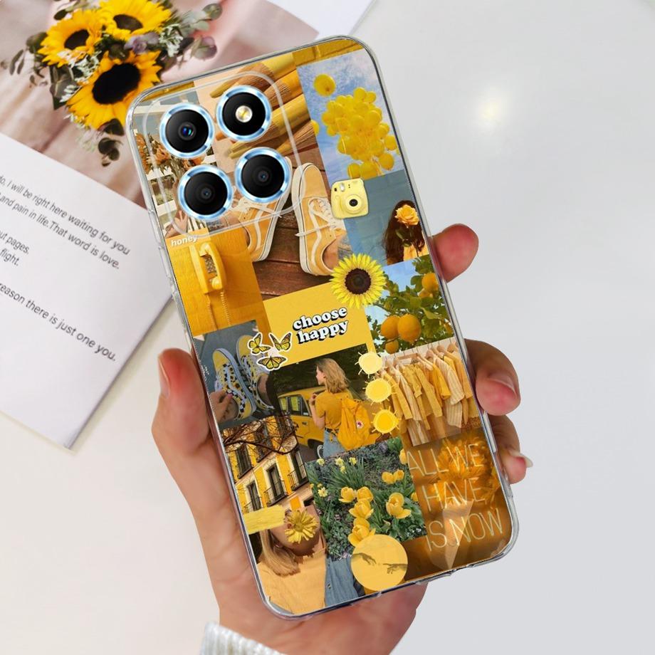 For Huawei Honor X6 X6S Case Honor X8 5G Cover Soft TPU Silicone Matte Phone Bumper For HonorX6 X 6S Coques Butterfly Flower Bag