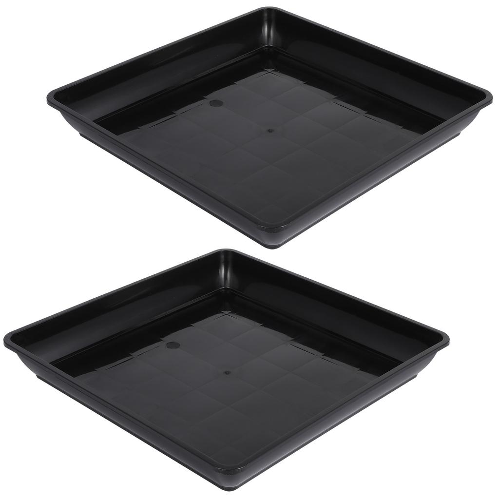 2Pcs High Quality PP Plant Saucer Square Flower Pot Tray Leak Proof Drainage Tray for Indoor Outdoor Plant Care