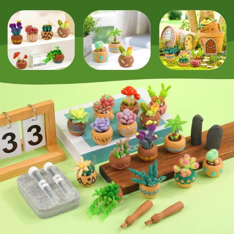 Beginner Friendly Wool Craft Set Animal Plant Creations With Fibers