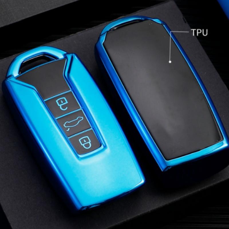 TPU 3 Buttons Car Key Case Cover For VW Volkswagen Touareg 2018 2019 2020 2021 2022 2023 Remote Key Protector