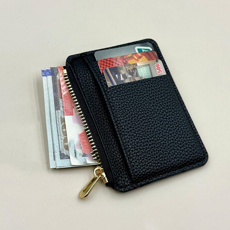 Large Capacity Ultra Thin Card Bag Creative Zipper Multi Slot Wallet for Students Travelers Professionals