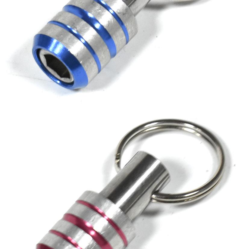 Aluminum Alloy 6pcs Color Keychain Extension Rod for Drill Storage