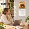 Wildlife Elephant Theme Planner Calendar 2027, 12-Month Wall with Spiral Binding, Thick Paper Monthly Schedule for Home Office, Gift Animal