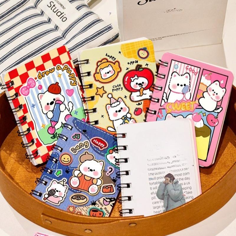 14Pcs Spiral Notebook Cute Puppy Blank Refillable Notepad for Students Giftable Memo Book Portable Pocket Journal Notepad