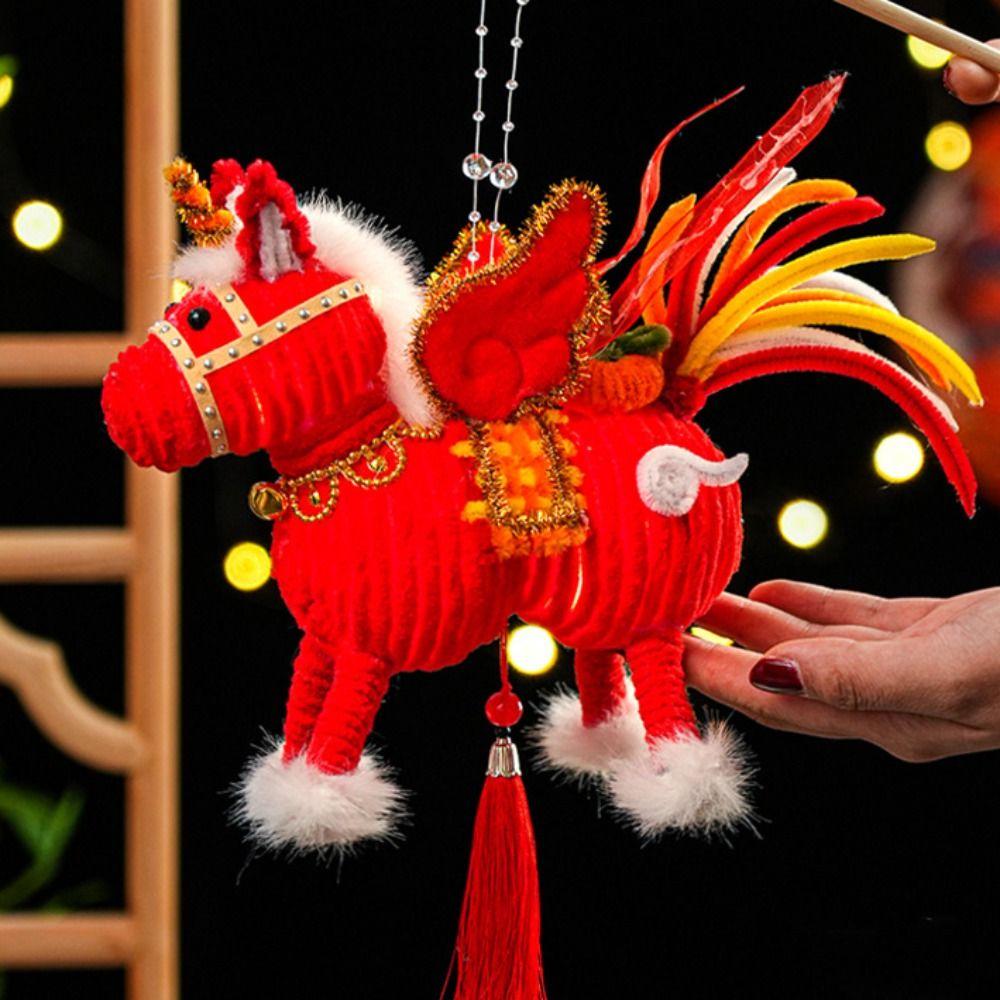 DIY Material Kit Luminous Horse Lantern Year of The Horse Chinese Style Lantern  New Year