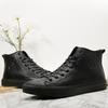 2025 Direktlieferung Herbst- und Winter Herren High-Top Schuhe Trend mit schwarzen Board Schuhen lässige Mid-Top Lederschuhe