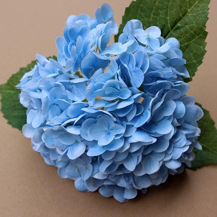 

Artificial flower big hydrangea realistic feel moisturizing hydrangea hotel artificial wedding flower decoration wedding fake flower синий