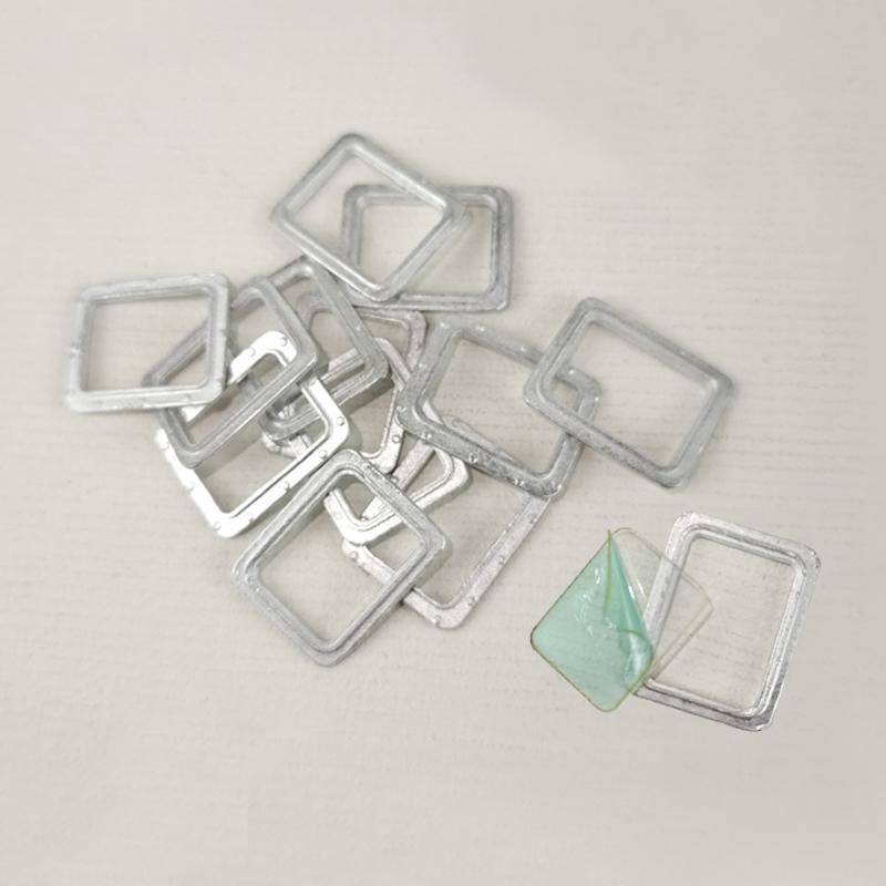 12PCS Alloy Square Porthole w PVC Lens Model Miniature Boat Windows Length 20/17/14.5/11.5mm for Simulated Ship Decorative Parts