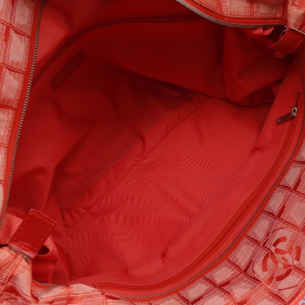 Chanel Tote TGM Tote Bag A15826 New Travel Line Red Nylon Canvas Women Used