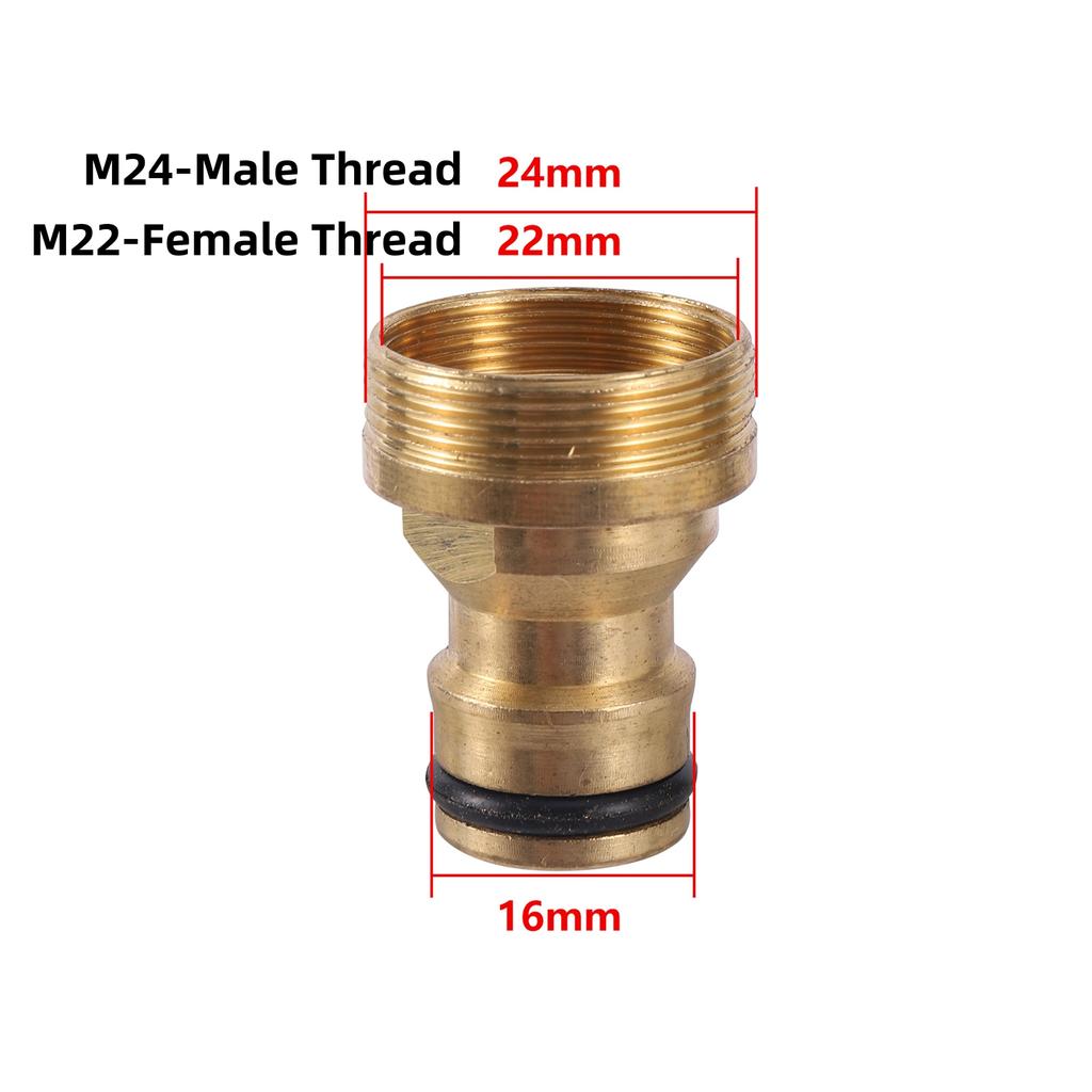 Water Faucet Adapter 1/2'' 3/4'' To M18 M22 M24 Thread Connector Faucet Coupler Water-Tap Joint Fitting For Gardening Irrigation