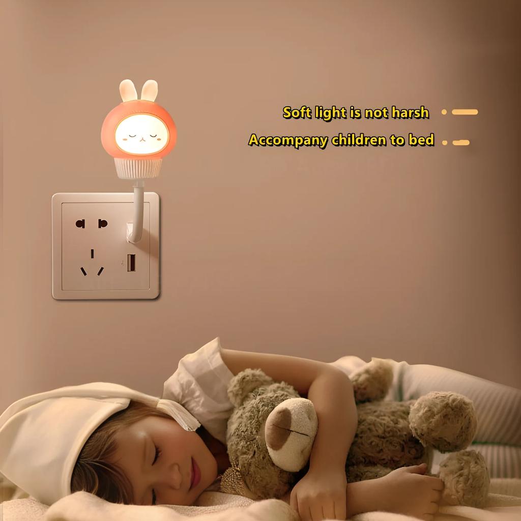 HPH LED USB Night Light Cartoon Cute  Night Lamp Babies Bedroom Decorative Feeding Light Bedside Tabe Lamp Xmas Gifts For Kids