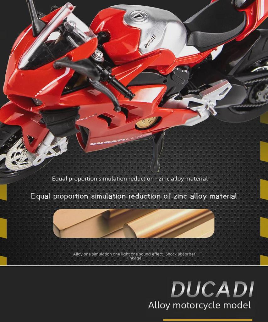 1:12 Alloy Motorcycle Model with Sound - Smooth Running Children's Toy and Ornament