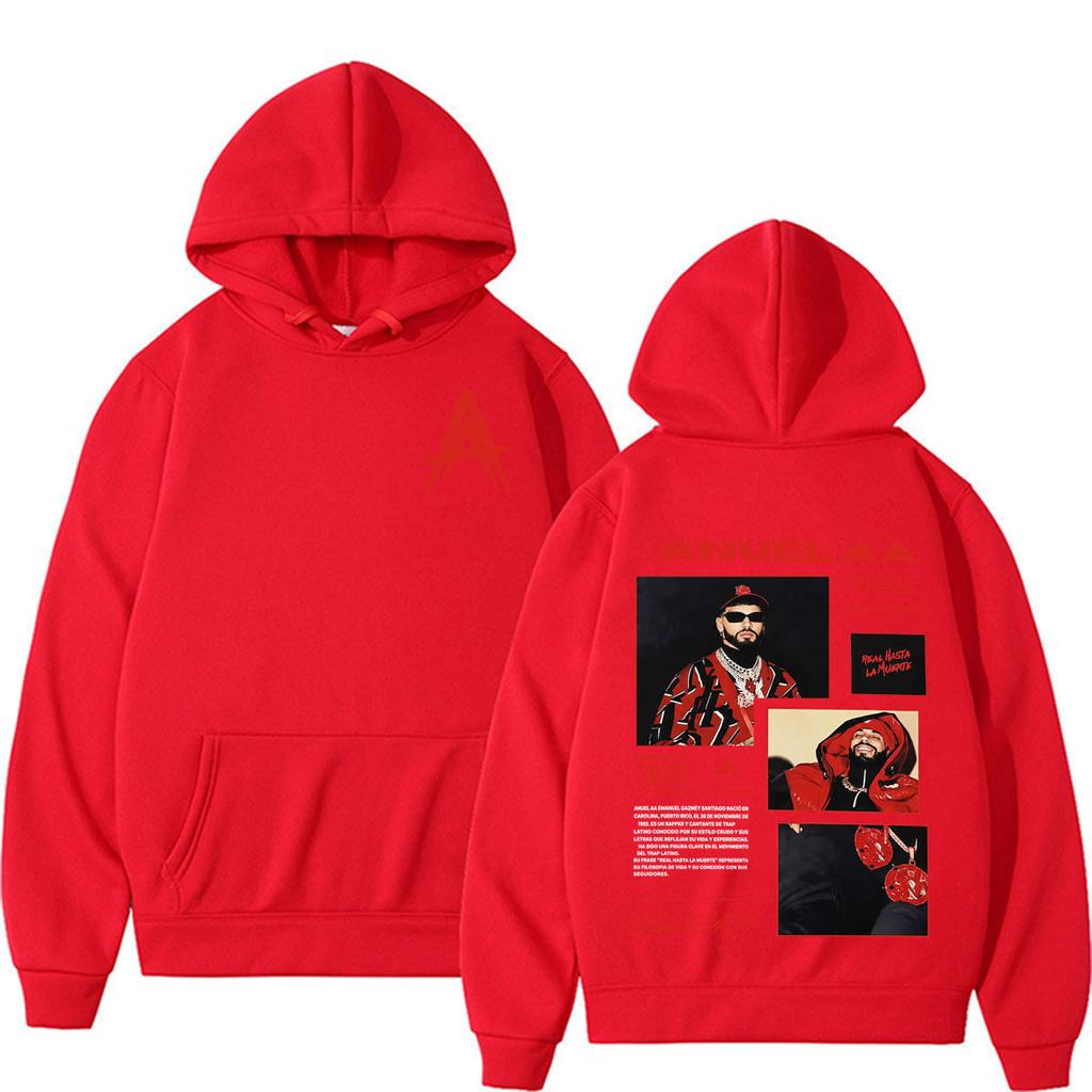 Anuel AA Real Hasta La Muerte Album Hoodies Men's Women Fashion Hip Hop Harajuku Sweatshirts Casual Fleece Long Sleeve Pullovers