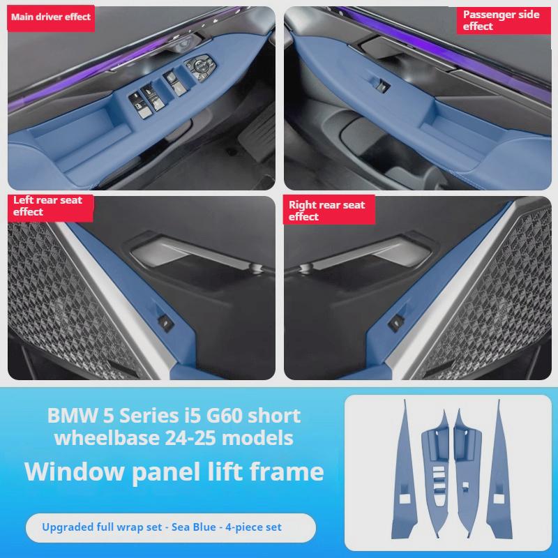 ABS Carbon Fiber ABS Carbon Fiber Look Windows Rise Switch Panel Glass Lift Control Cover TrimFor BMW 5 Series i5 G60 2025-2025