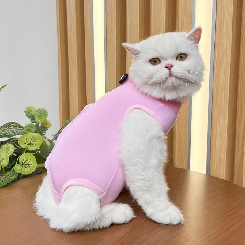 Suministros para Mascotas Ropa para Gatos Ropa Postoperatoria de Esterilización para Gatos Anti-lamido y Mordeduras Suave Superelástica Británica