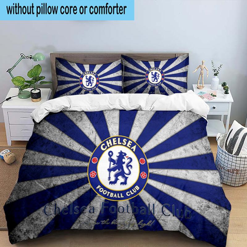 Chelsea Football Club Crest 3PCS Bedding set,Ideal for1pc Duvet Cover And 2pcs Pillowcases Perfect for Christmas gift,Ideal for Bedroom, Dormitory