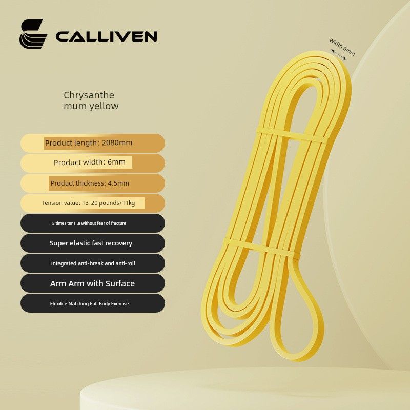 

TPE Elastic Belt Men s and Women s Strength Fitness Exercise Yoga Tension Strap Pull-up Auxiliary Elastic Belt Resistance Band 9kg/20 lbs/chrysanthemum yellow/youth