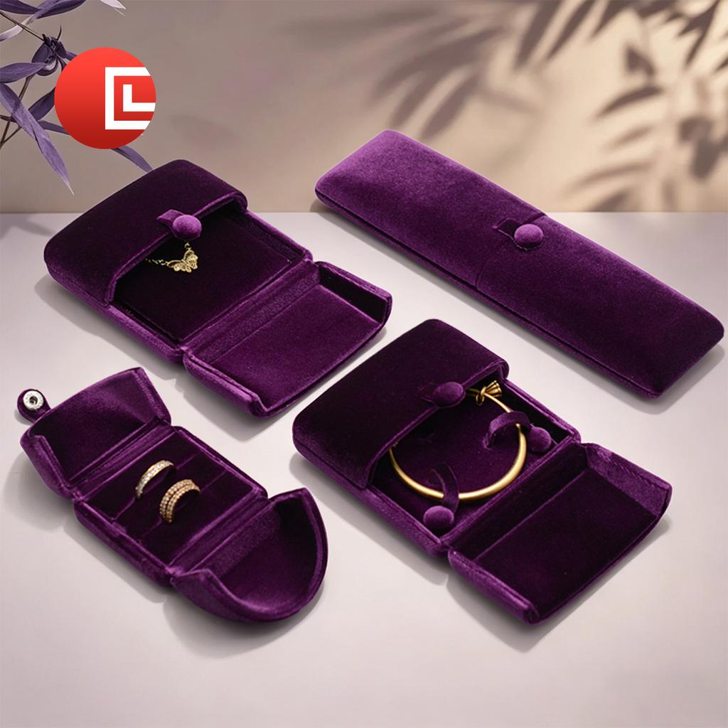 Luxury Double Opening Silk Velvet Jewelry Box, Ring Couple Band Earring Necklace Bangle Gift Packaging Case