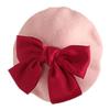 Fashion Red Bowknot Beret Elegant Octagonal Hat Wild Painter Hat Daughter Gifts for Casual Birthday Festival Gathering