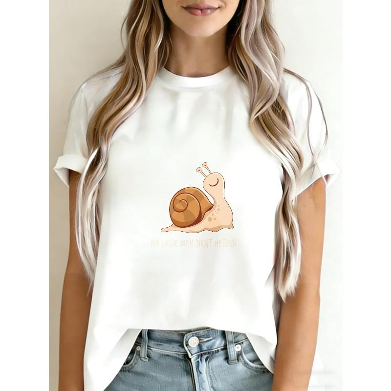 White T-Shirt With Snail And Text I m Late And I Don t Apologize For It Casual Everyday Wear XXXXL белый