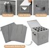 Champagne Flute Storage Box, 12' Tall, Stackable with Dividers & Handles, Grey – Stemware & Crystal Glassware Moving Case