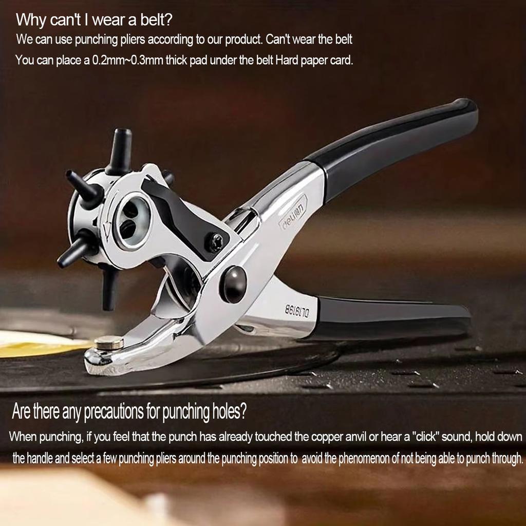 1pc-belt Punch Pliers Leather Belt Hole Eyelet Puncher Revolve Sewing Machine Bag Tool Watchband Strap Hand Tools