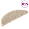Self Adhesive Stair Treads Sisal Look 15 pcs 56 x 17 x 3 cm Berber