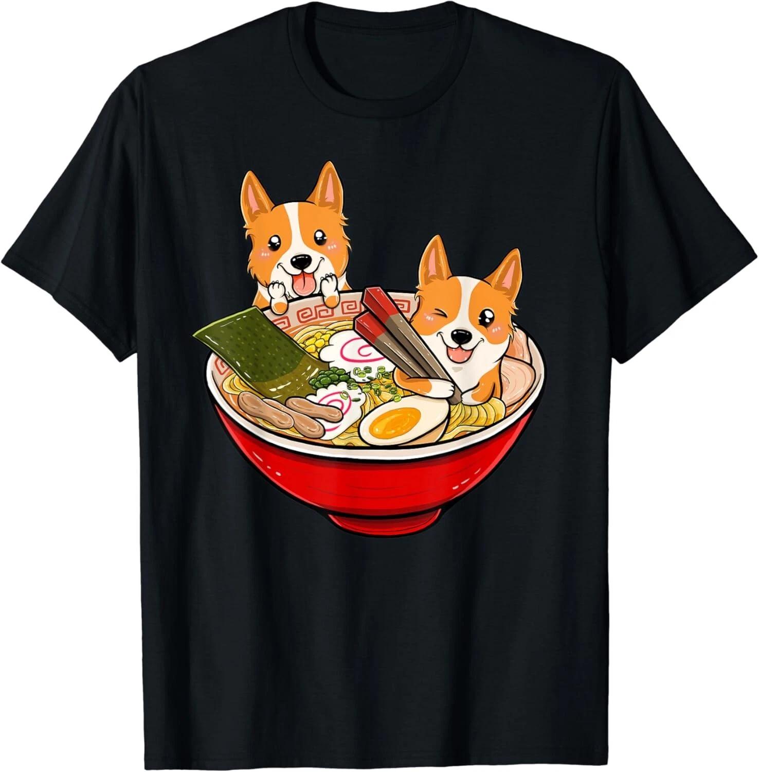Corgi Japanese Ramen T-Shirt Funny Dog Gift Unisex T-Shirt M