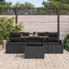 Garden Sofa Set with Storage 5 pcs Black Poly Rattan
