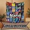 Custom Name Personalized NBA Print Blanket, Home Decor, Bedroom, Sofa, Camping, Couch, Gifts for Birthday Christmas