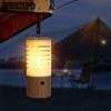 Creative Outdoor Camping Lights Tungsten Filament Warm Light Hand Lamp Hangable Atmosphere Lamp Small Night Light with White Wax Wood Countertop