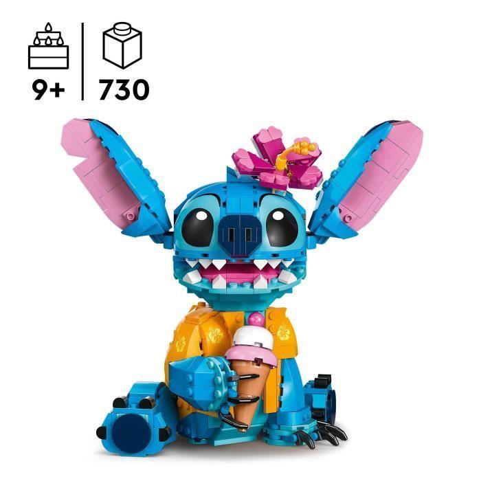 Lego disney 43249 stitch, jeu de construction pour enfants, cornet de glace et figurine
