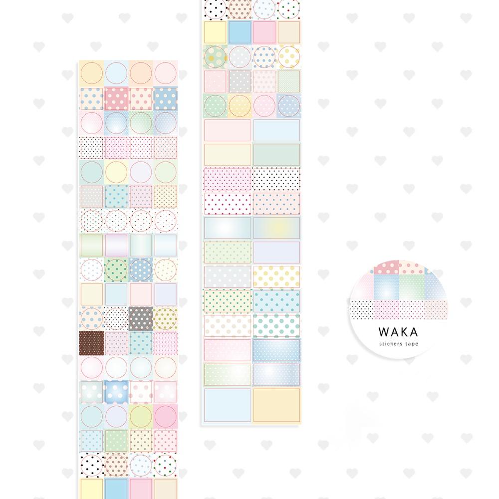 New Morandi Colors Writable Sticker Roll Basic Dots DIY Die-Cut Tape Speech Bubbles Writable Surface Scrapbook Tape Journaling