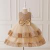 Girls Party Dress Sequined Tulle Princess Gown 4-8 Old Kids