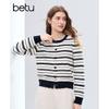Betu Women's Striped Long Sleeve Knit Sweater