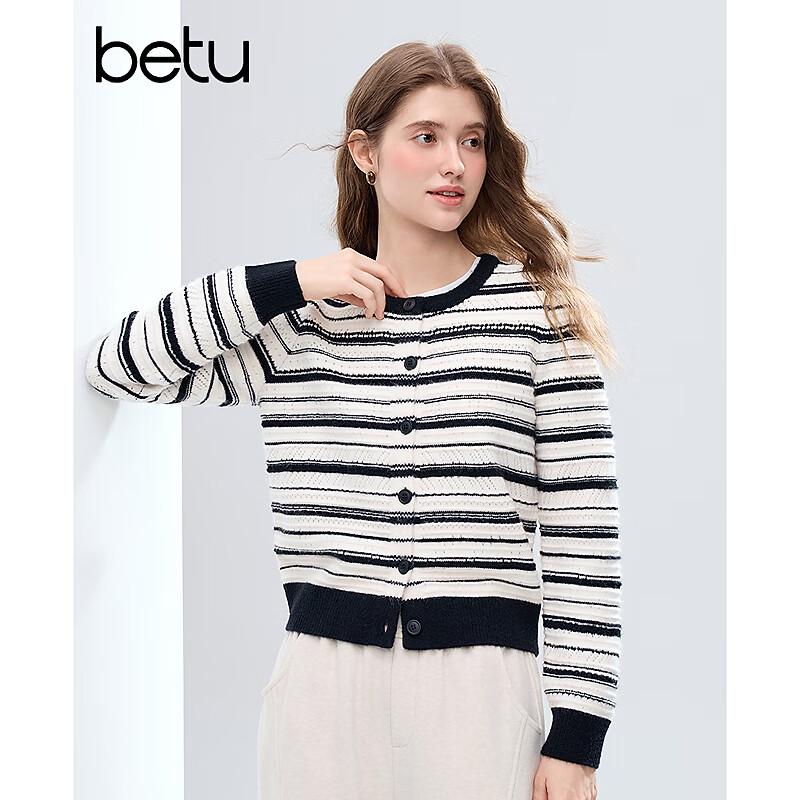 Betu Women's Striped Long Sleeve Knit Sweater
