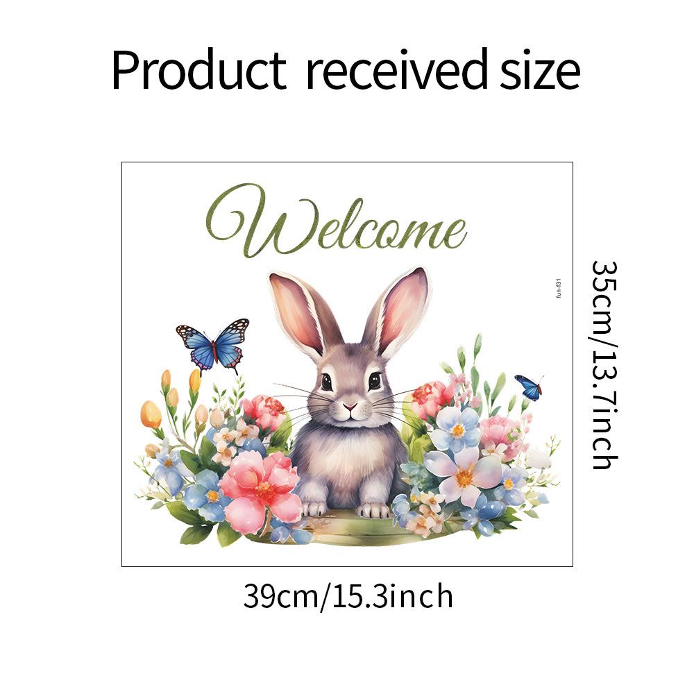 

Мультфильм Кролик Зеленое Растение Цветы Бабочка Английский Слоган Добро Пожаловать Спальня Дверь Стены Наклейка 35*39CM/fun-f31