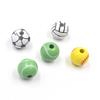 20pcs 16mm Round Wooden Painted Beads Basketball Shaped Loose Beads for Jewelry Making Hair DIY Craft Handmade Decor
