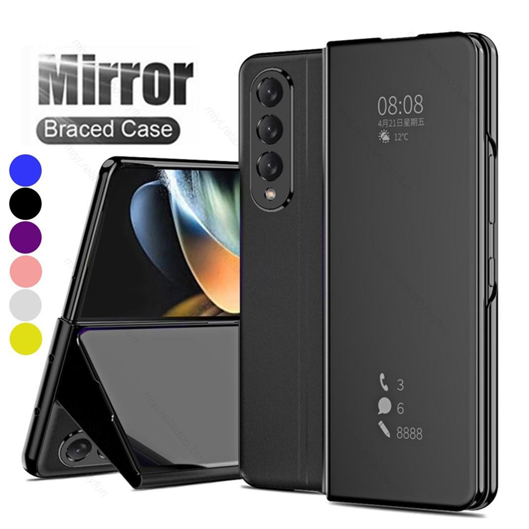 

Умный зеркальный флип-чехол для Samsung Galaxy Z Fold 5 4 3 2 5G S22 S21 Ultra Plus A73 A53 A33 A13 A22 A52S A52 A32 M53 M33 5G 4G S23 FE, чехол-подставка