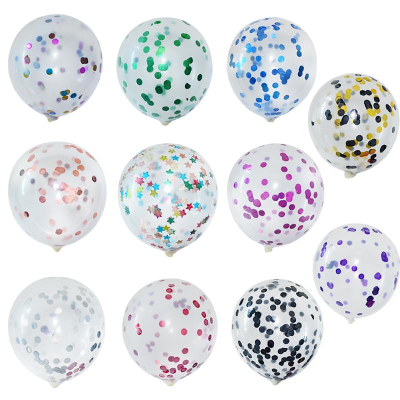 Latex  Transparent  Balloon 12-inch Sequined Confetti Holiday Wedding Decoration Confession Balloon
