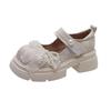 Thick-soled Mary Jane Small Leather Shoes  New Spring and Autumn Heightening Printing French Retro Skirt Single Shoes