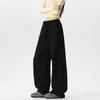 Cotton Drawstring Wide Leg Sweatpants, Loose Straight Leg Casual Sports Five Points Trousers For Summer Streetwear