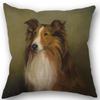 New Custom Dog Sheltie Pillowcase Cotton Linen Fabric Square Zipper Pillowcase 45X45cm Wedding Decorative Pillow Cover