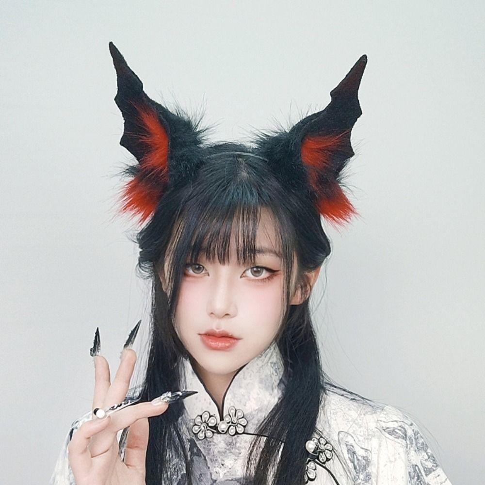 Black Demon Tail Prop Dark Gothic Cosplay Costume New Demon Horns Headband Party