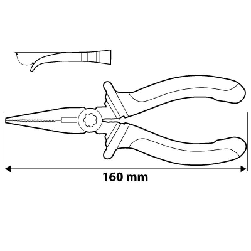 BENT LONG NOSE PLIERS 160MM - T N01-015
