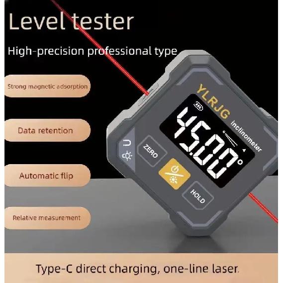 Four-sided Magnetic Digital Level High-Precision Angle Meter Inclinometer 360-Degree Magnetic Electronic Level Laser 2026 Latest